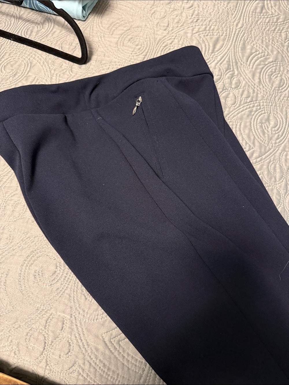 Soho Apparel Navy High-Waist Tailored Trousers